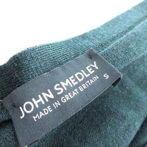 JOHN SMEDLEY カーディガン ウール ニット 薄手 S グリーン 緑 