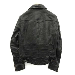 Seveskig ライダース ジャケット HORSE LEATHER RIDERS JACKET ダブル ホースレザー 馬革 S 36 黒 ブラック