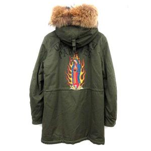 WACKO MARIA N-3B  モッズコート ボア ラクーンファー マリア バックプリント カーキ