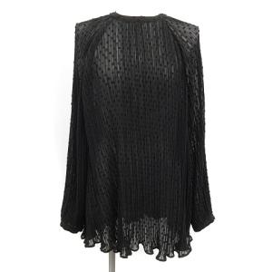 DOT JACQURD SMOCK TOPS ブラウス プルオーバー シースルー シアー プリーツ