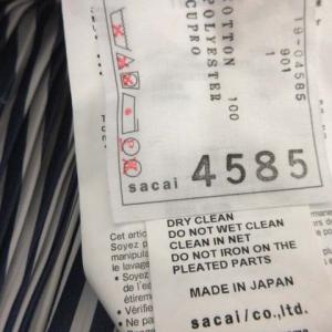 sacai 19SS スカート ロング ミモレ丈 プリーツ Shirting Skirt ストライプ