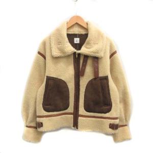 ロク 6 ROKU ジャケット ジップアップ FAKE MOUTON B3 ベージュ