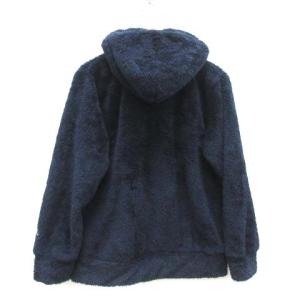 Champion M セットアップ 上下 パーカー ボア フリース ジップアップ パンツ ワッペン 紺 ネイビー