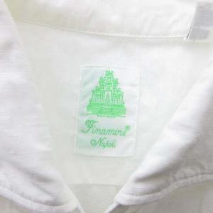 Finamore カジュアルシャツ ブラウス 長袖 麻 リネン混 40 L ホワイト