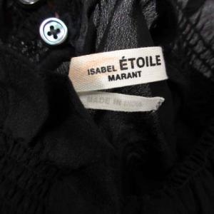 ISABEL MARANT ETOILE 34 XS 19AW ブラウス シアー スタンドフリルカラー シルク 長袖 黒 ブラック