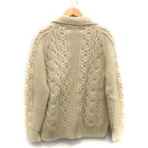 INVERALLAN 42 XS カーディガン 3A LUMBER CARDIGAN ニット ケーブル編み 英国製 白 アイボリー