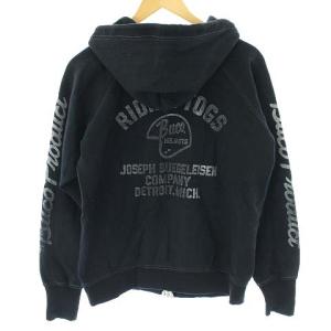 THE REAL McCOY'S ブコ BUCO パーカー ジップアップ スウェット プリント 裏起毛 M 黒 ブラック