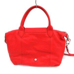 Longchamp ル プリアージュ キュイール ハンドバッグ ショルダー 2WAY レザー 赤 レッド
