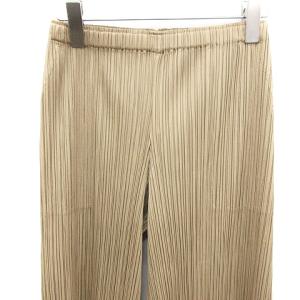 PLEATS PLEASE ISSEY MIYAKE プリーツパンツ ワイド クロップド イージー XS ベージュ