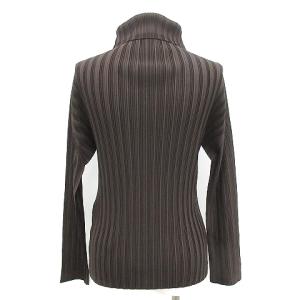 PLEATS PLEASE ISSEY MIYAKE 0カットソー ロンT タートルネック 長袖 プリーツ 3 L 茶