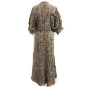 CLANE 20SS シースルーチェックアームワンピース