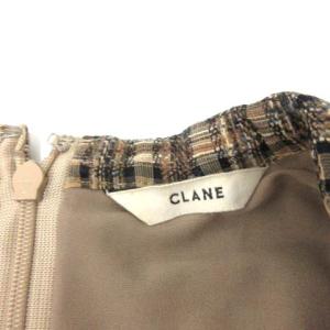 CLANE 20SS シースルーチェックアームワンピース