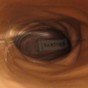 SARTORE ロングブーツ レースアップ 編み上げ レザー 37.5 24.5cm 黒 ブラック