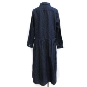 nest Robe bisque シャツワンピース デニム ロング 長袖 紺 ネイビー
