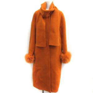 18AW コート ノーカラー ロング アウター マフラー付き