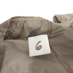 BEAUTY&YOUTH UNITED ARROWS ロク 6 20SS 36 S ブラウス シャツ SUKE MARBLE PRINT SHIRT シアー 総柄 長袖 カーキ