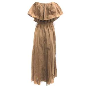 MARIHA ワンピース フレア ロング マキシ丈 半袖 茶 ブラウン