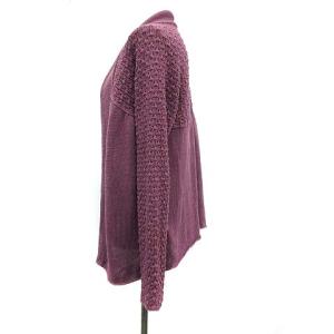 AGNONA カーディガン ニット 長袖 シルク混 切替 42 L 紫