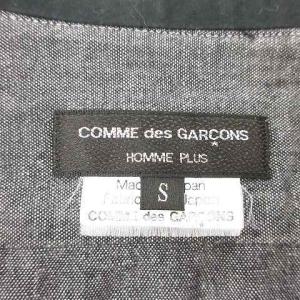 COMME des GARCONS HOMME PLUS AD2011 シャンブレーシャツ デニム ウォッシュ加工 長袖 ドット 切替 S グレー 白 黒