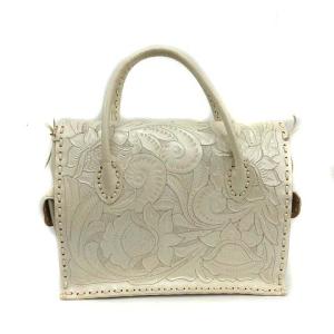 CARVING TRIBES カービングバッグ Maestra M-MTLC ハンド 総柄 レザー 白 ホワイト