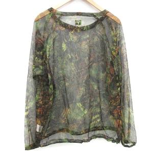 South2 West8 ブッシュクルーネックシャツ Bush Crew Neck Shirt カットソー 長袖 メッシュ シースルー シアー 総柄