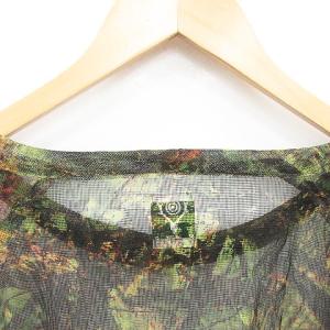 South2 West8 ブッシュクルーネックシャツ Bush Crew Neck Shirt カットソー 長袖 メッシュ シースルー シアー 総柄