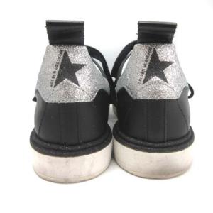 GOLDEN GOOSE 36 23cm スニーカー スターター STARTER シューズ レザー ラメ 黒 ブラック