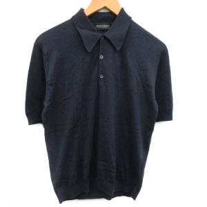 ポロシャツ カットソー ニット 半袖 XS 紺 ネイビー