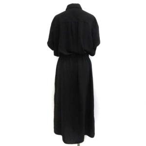 GRAMiCCi M ジョーゼットシャツワンピース ロング 半袖 黒 ブラック