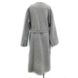 Noble 19AW ビーバーフォールドラペルコート ロング ウール 38 M グレー