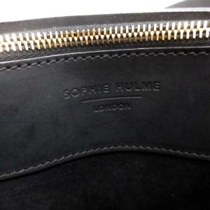 Sophie Hulme ハンドバッグ ショルダー スクエア アルビオン レザー 2way チャーム付き 黒 ブラック