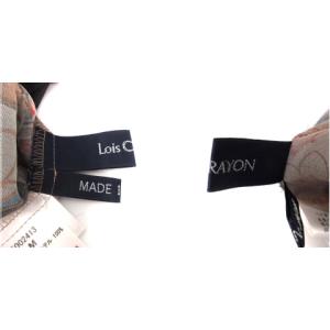 Lois CRAYON M ブラウス シャツ 総柄 シースルー 長袖 茶 黒