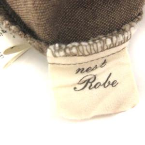 nest Robe ワンピース ロング リネン 長袖 茶 ブラウン