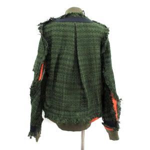 sacai 19SS MA-1 ミリタリージャケット 中綿 ブルゾン ツイード フェイクレイヤード 1 S