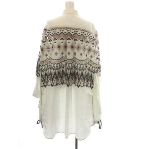 sacai 19AW ブラウス シャツ チュニック 長袖 フェアアイル 刺繍 Aライン オーバーサイズ 1 S 白