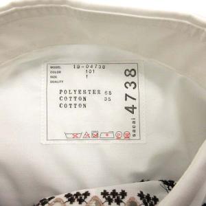 sacai 19AW ブラウス シャツ チュニック 長袖 フェアアイル 刺繍 Aライン オーバーサイズ 1 S 白