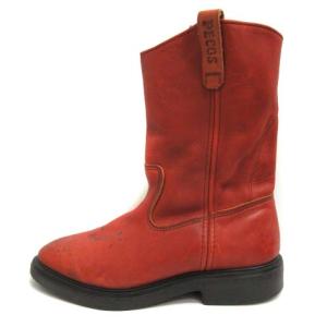 00年代 9 27cm ペコスブーツ 羽タグ レザー スーパーソール 赤茶