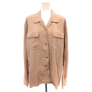 ROKU 6 オープンカラー シャツ OPEN COLLAR SHIRT 長袖 36 ベージュ