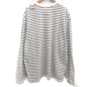 YSTRDY'S TMRRW S Tシャツ カットソー ボーダー ビッグシルエット 長袖 白 黒