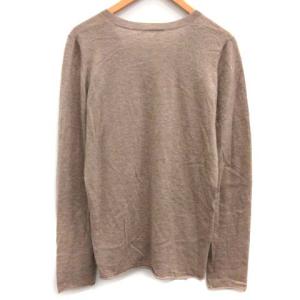 lucien pellat finet M ニット セーター Vネック カシミヤ 薄手 スカル刺繍 茶 ブラウン