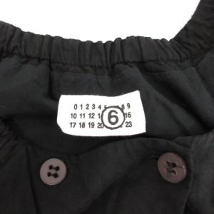 Martin Margiela 6 ワンピース ロング ミモレ丈 長袖 イタリア製 ダブルボタン 38 M 黒 ブラック