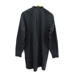 COMOLI 21SS バンドカラーシャツ ネイビー