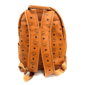 MCM リュック  スタッズ ロゴグラム  デイパック レザーコーティング ベージュ ゴールド