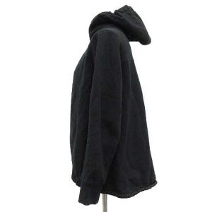 AMERICANA パーカー フーディ ジップアップ 裏起毛 コットン ブラック