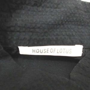 HOUSE OF LOTUS M シャツワンピース ロング バンドカラー 長袖 黒 ブラック