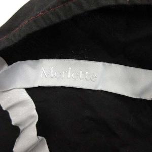 Merlette ワンピース ロング 半袖 ボリュームスリーブ Vネック S 黒 ブラック