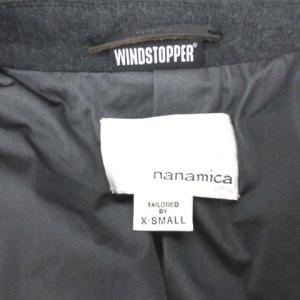 nanamica WINDSTOPPER XS テーラードジャケット 2B 金ボタン ウール チャコールグレー