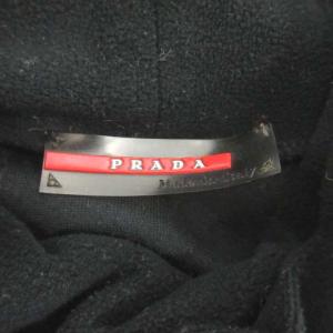 PRADA SPORT S カットソー フリース タートルネック 長袖 黒 ブラック