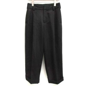 Lovat 20AW 3 L LOOKBOOK掲載  MORNING STRIPE WOOL TWILL パンツ ワイド ストライプ 黒 ブラック /EK 