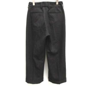 MARGARET HOWELL Lovat 20AW 3 L LOOKBOOK掲載  MORNING STRIPE WOOL TWILL パンツ ワイド ストライプ 黒 ブラック /EK 